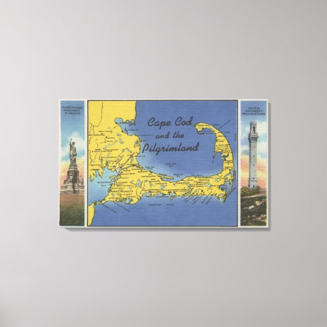 Utförlig Karta i Pilgrimland Canvastryck (Framsida)