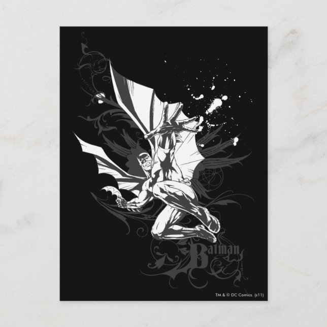 utförlig logotyp för batman vykort (Framsida)