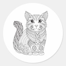 Utförlig svart katt & gotisk dekal