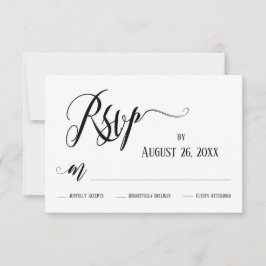 Utförliga Flourishes RSVP Svart och Vitt Kort