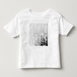 Utforma Blommigt - Ljust Grått B&W T-shirt