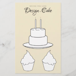 Utforma Cake Bröllop Bord Game Gult Lakan