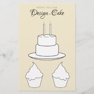 Utforma Cake Bröllop Bord Game Gult Lakan