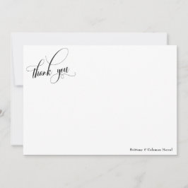 Utforma Calligraphy Simple Black & White Tack Kort