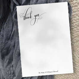 Utforma Calligraphy Simple Black & White Tack Kort