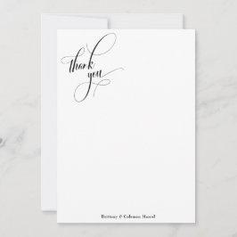 Utforma Calligraphy Simple Black & White Tack Kort