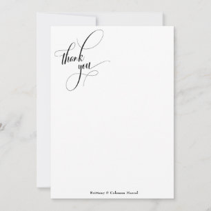 Utforma Calligraphy Simple Black & White Tack Kort