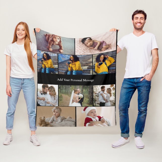Utforma din egen 10-fotokollage fleecefilt (På plats)