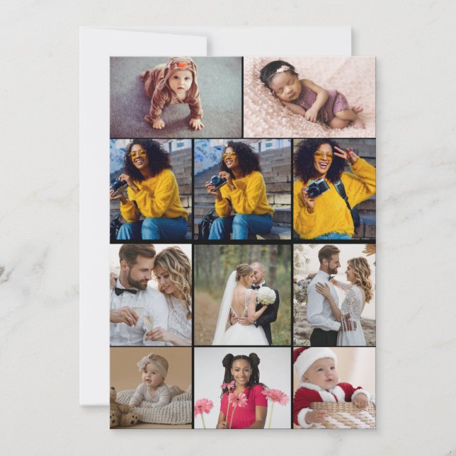 Utforma din egen 11 fotokollage tack kort (Framsida)