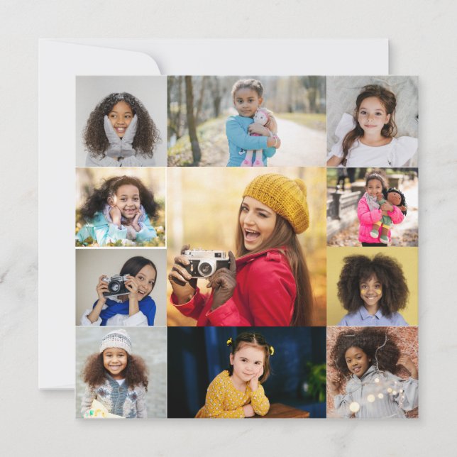 Utforma din egen 11 fotokollage tack kort (Framsida)