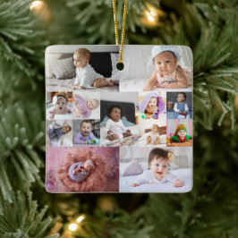 Utforma din egen 13 fotokollage julgransprydnad keramik