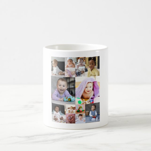 Utforma din egen 14 fotokollage kaffemugg (Center)