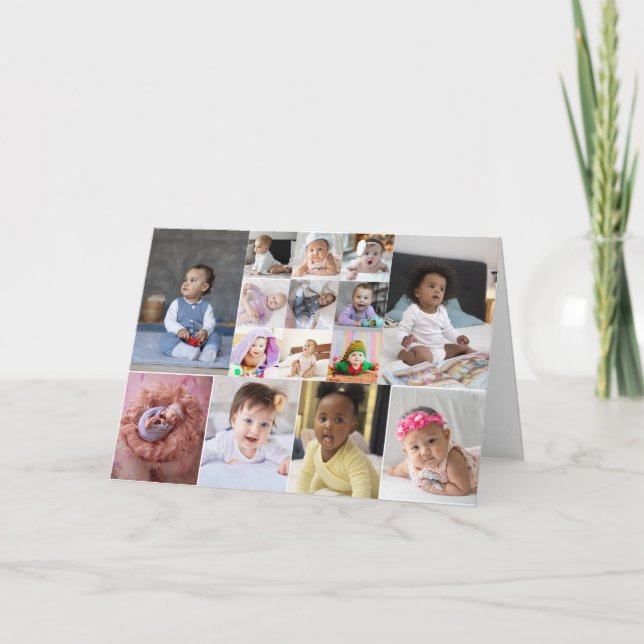 Utforma din egen 15 fotokollage tack kort (Framsida)