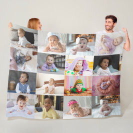 Utforma din egen 16 fotokollage fleecefilt