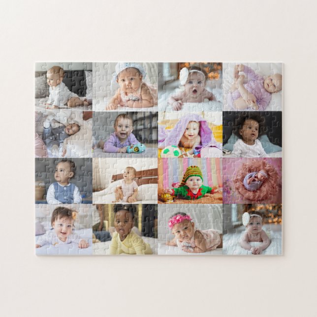 Utforma din egen 16 fotokollage pussel (Horisontell)