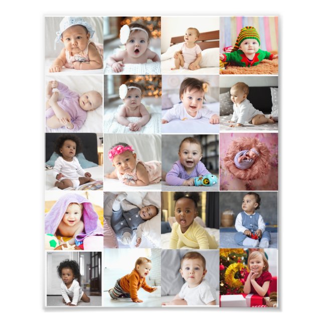 Utforma din egen 20-fotokollage fototryck (Framsidan)
