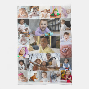 Utforma din egen 21 fotokollage kökshandduk