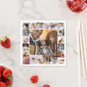 Utforma din egen 21 fotokollage pappersservett