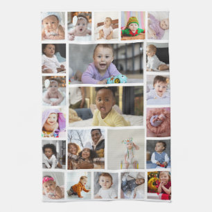 Utforma din egen 22 fotokollage-rambild kökshandduk
