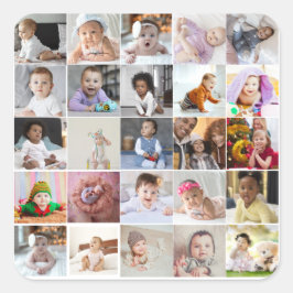 Utforma din egen 25 fotokollage fyrkantigt klistermärke