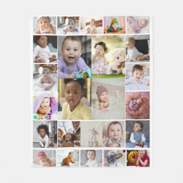 Utforma din egen 25 fotokollage Poster Fleecefilt