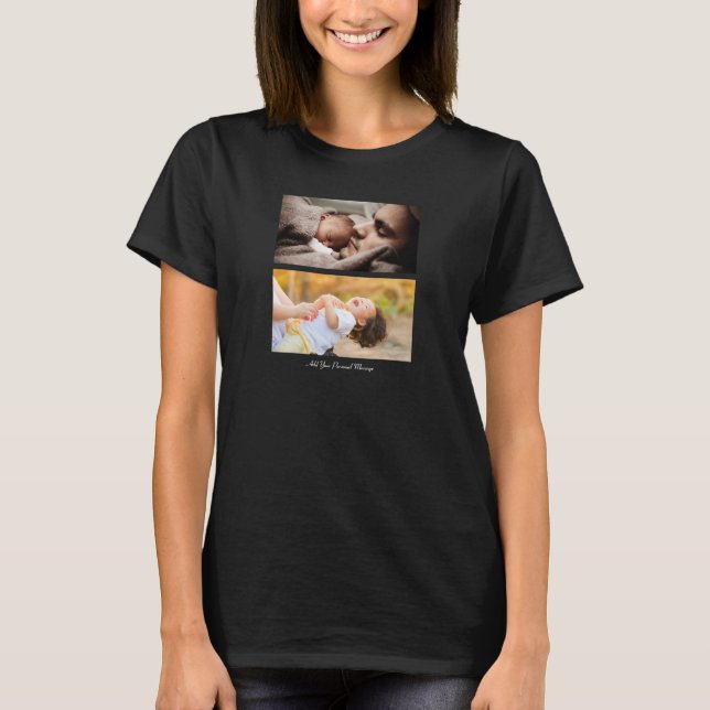 Utforma din egen 2-fotokollage t shirt (Framsida)