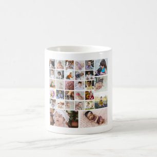 Utforma din egen 30-fotokollage kaffemugg