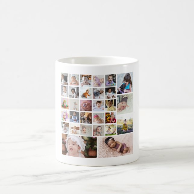 Utforma din egen 30-fotokollage kaffemugg (Center)