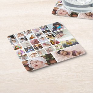 Utforma din egen 30-fotokollage underlägg papper kvadrat