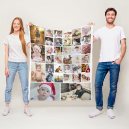 Utforma din egen 35-fotokollage Poster Fleecefilt