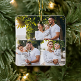 Utforma din egen 3-fotokollage julgransprydnad keramik