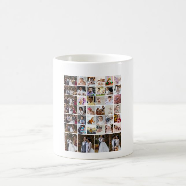 Utforma din egen 40-fotokollage kaffemugg (Center)