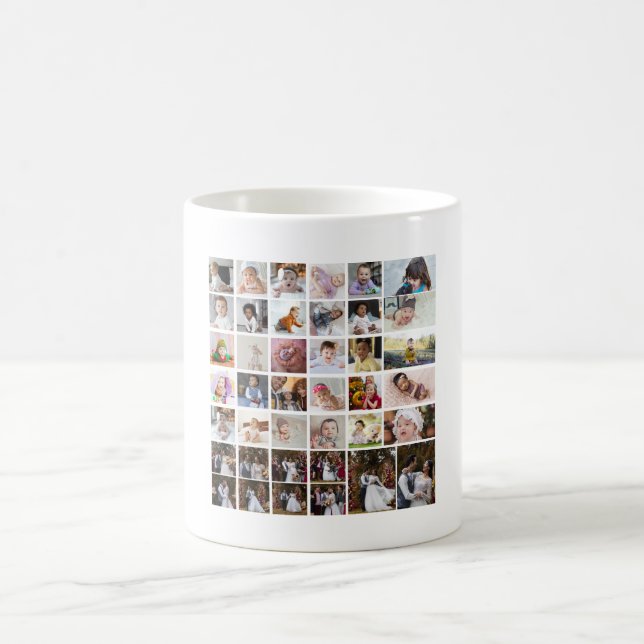 Utforma din egen 40-fotokollage kaffemugg (Center)