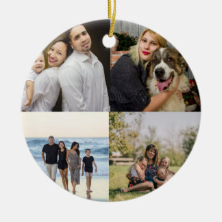 Utforma din egen 4-familjs fotosamling julgransprydnad keramik