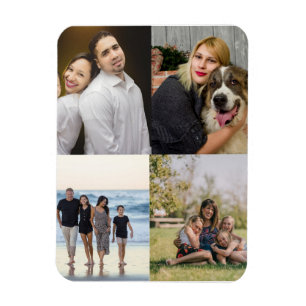 Utforma din egen 4-familjs fotosamling magnet