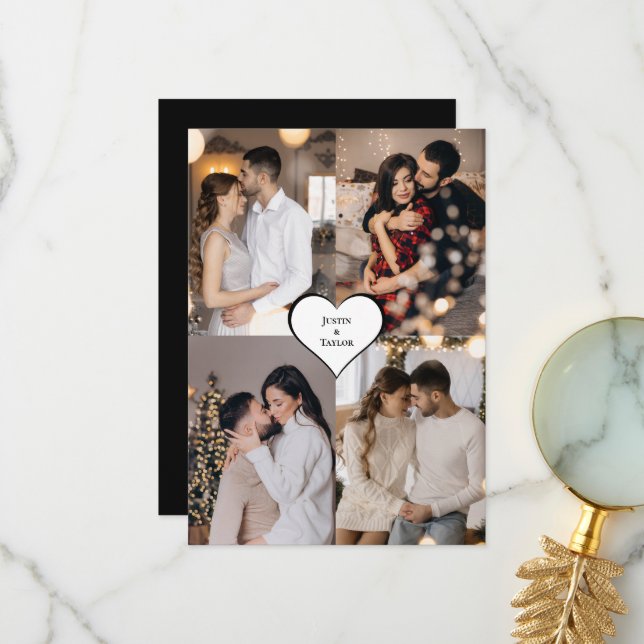 Utforma din egen 4-fotokollage tack kort (Fram/Back In Situ)