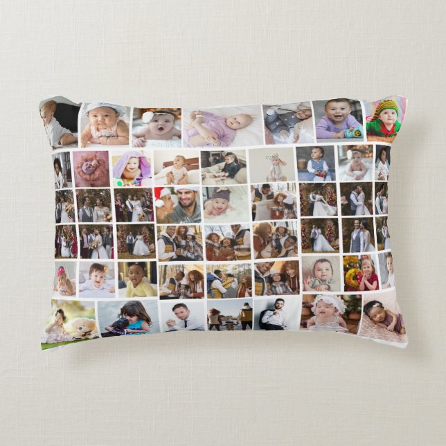 Utforma din egen 50-fotokollage prydnadskudde (Framsidan)