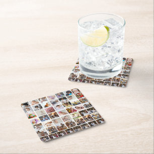 Utforma din egen 50-fotokollage underlägg papper kvadrat