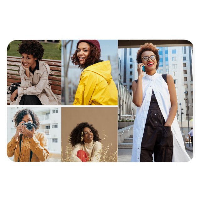 Utforma din egen 5-fotokollage magnet (Horisontell)