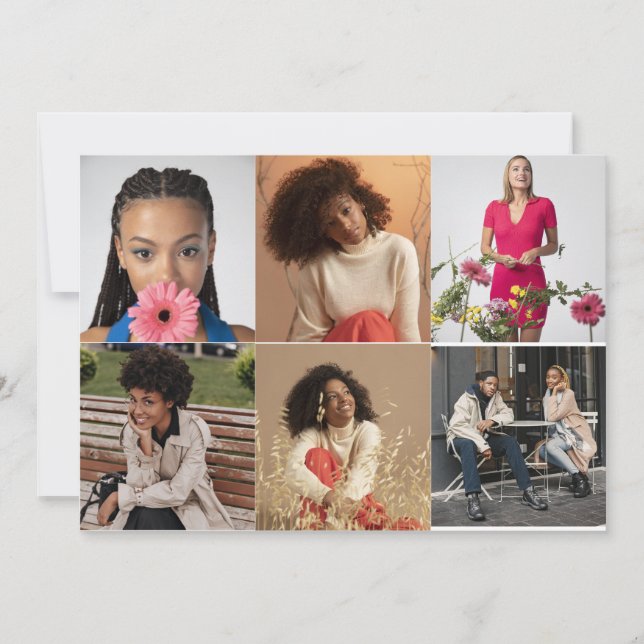 Utforma din egen 6-fotokollage tack kort (Framsida)