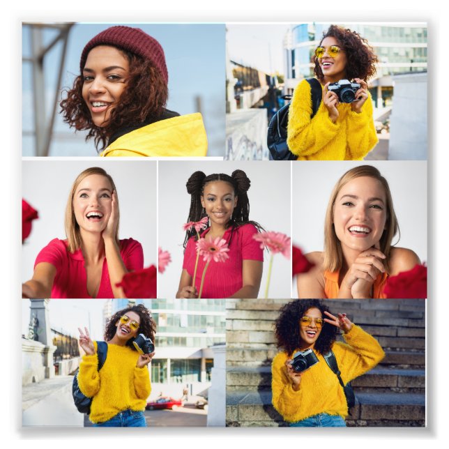 Utforma din egen 7-fotokollage fototryck (Framsidan)