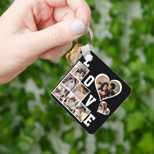 Utforma din egen 8-fotokollage nyckelring (Hand)