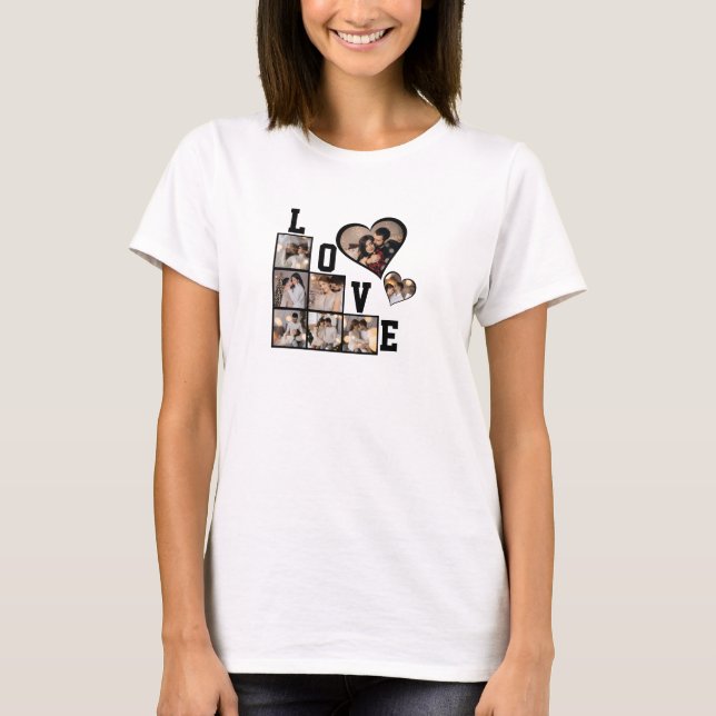 Utforma din egen 8-fotokollage t shirt (Framsida)