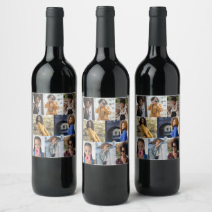 Utforma din egen 8-fotokollage vinflaska etikett