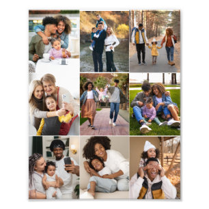 Utforma din egen 9-fotokollage fototryck