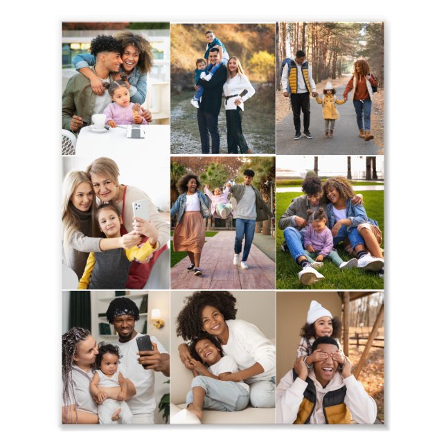 Utforma din egen 9-fotokollage fototryck (Framsidan)