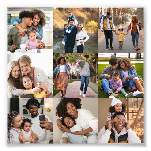 Utforma din egen 9-fotokollage fototryck (Framsidan)