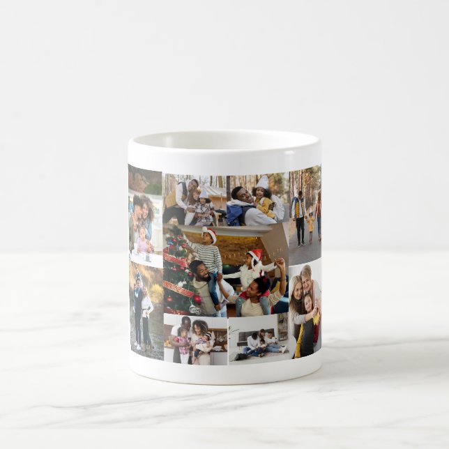 Utforma din egen 9-fotokollage kaffemugg (Center)