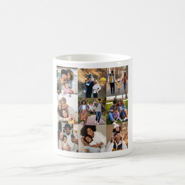 Utforma din egen 9-fotokollage kaffemugg (Center)