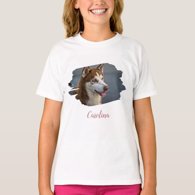 Utforma din egen Anpassningsbar Foto Add Namn Horz T Shirt (Framsida)